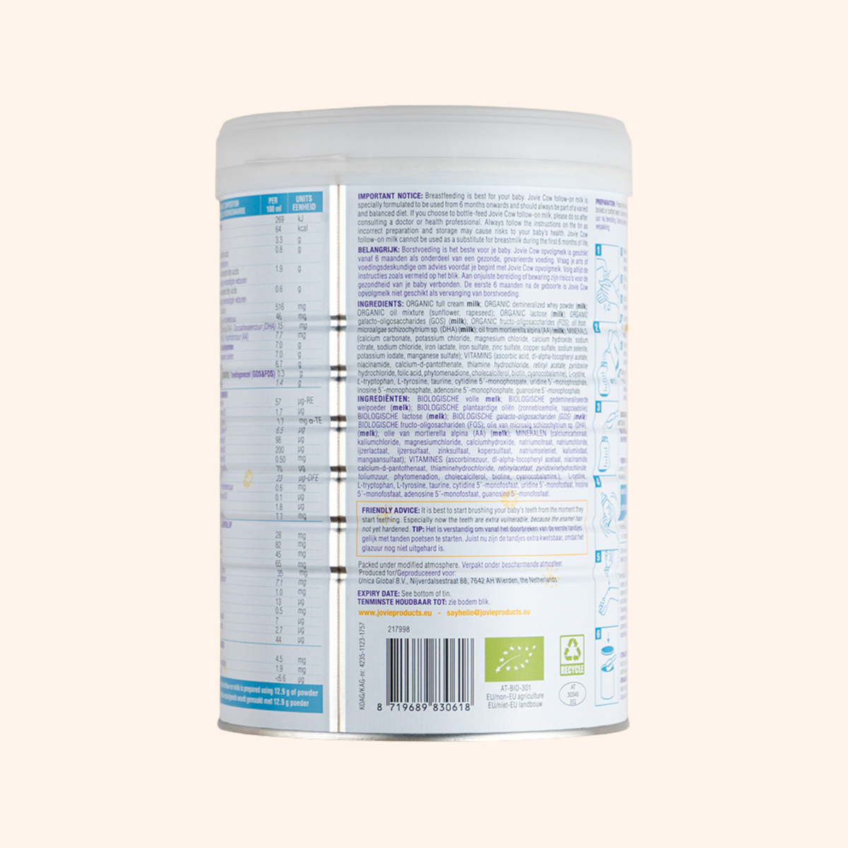 Jovie Stage 2 Cow Milk Formula (800g)