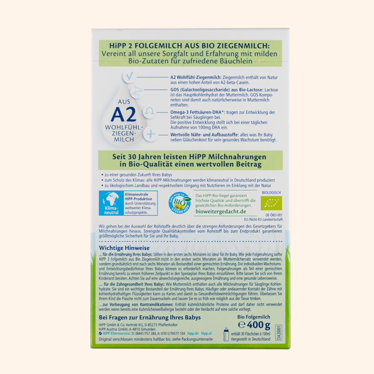 HiPP Goat Milk Formula Stage 2 - German (400g)